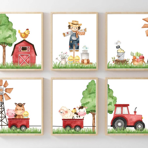 Farm Animals Mural Etsy