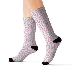 Pink Dancing Teeth Funny Dental Socks, dental school gift, dental hygiene school gift, dental assistant school gift, gender neutral gift