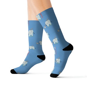 Dentist Crew Socks, dental school crew sock gift, dental hygiene school sock gift, dental assistant school gift, dental gender neutral gift
