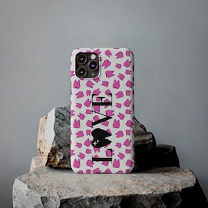 LOVE Dentistry Hot Pink Dancing Teeth Slim iPhone Cases, dentist iPhone case, dental hygienist iPhone case, dental assistant iPhone case