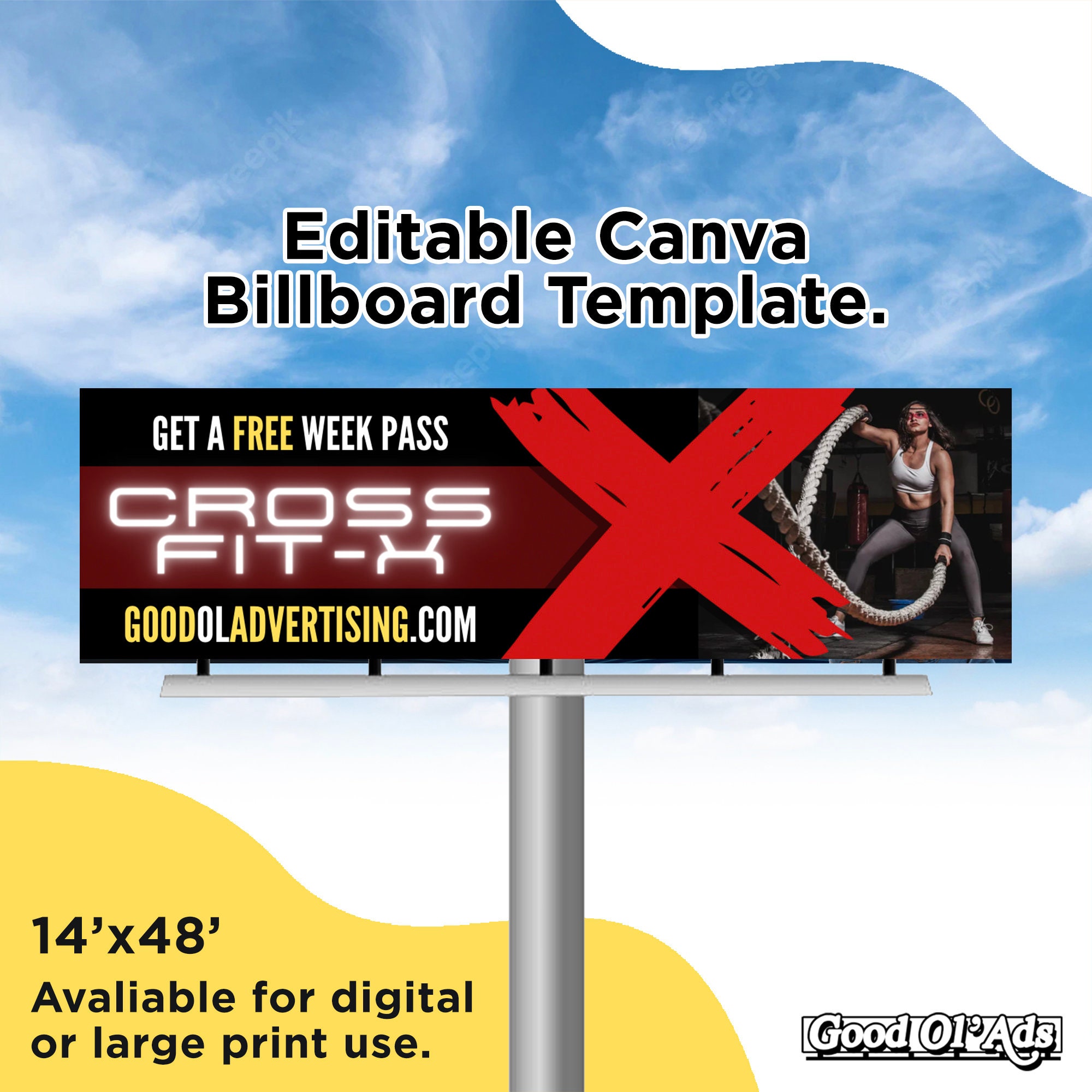 Gym Billboard Design Print or Digital Etsy