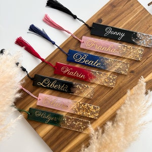 Personalisiertes Lesezeichen aus Epoxidharz Bookmark Resin Individuelles Geschenk Bild 1