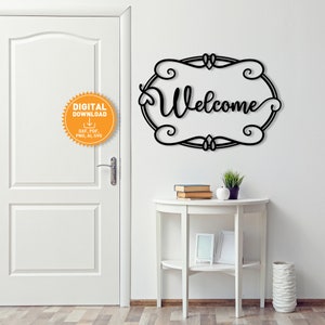 Welcome Metal Decor, Welcome Sign, Front Porch Decor, Porch Signs, Metal Home Signs, Home Decor, Wall Art, Digital Download, Svg, Dxf