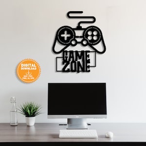 Game Zone, Controller Gamer, Metal Wall Art, Gift, Gamer Room, Decor Gaming, Decor Interior, Decoration Gamer, Decor Wall Hanging, Dxf, Svg