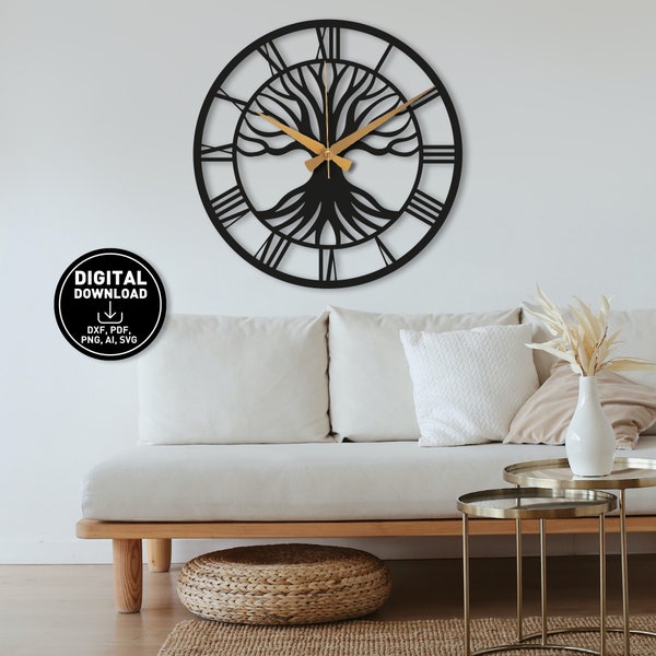 Tree Wall Clock Metal wall art designs, Wall art boutique, Designer prints wall art, Art deco metal wall art, Laser cut metal, Metal design