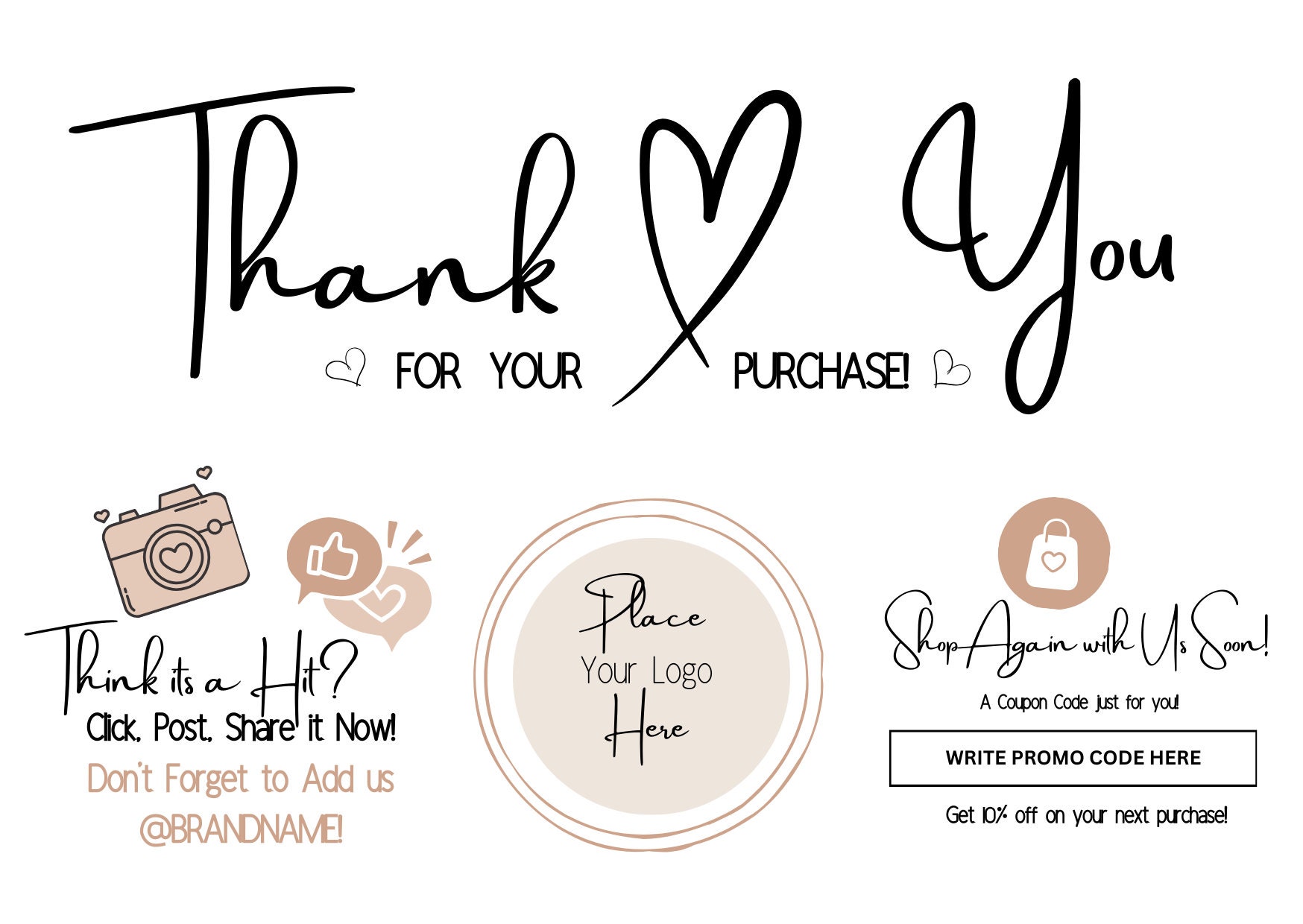 Printable Business Thank You Card | Editable Modern Thanks for Your ...