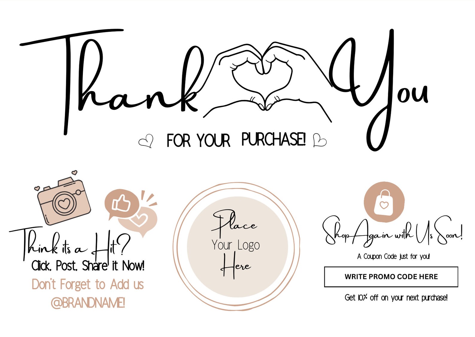 Printable Business Thank You Card Editable Modern Thanks for Your ...
