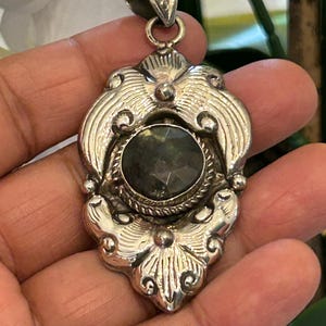 Small Labradorite Pendant – Hand-Carved Tribal Amulet | Ethnic Crystal Jewelry | Artisan Totem