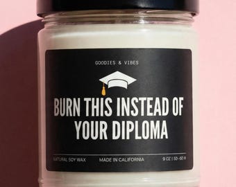Bougie de remise des diplômes amusante, cadeau snarky pour diplômé, promotion 2025