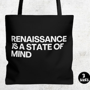 Renaissance Canvas Tote Bag, is a state of mind, Renaissance World Tour, fan merch concert tickets, stadium bag, Outfit purse, y2k bag