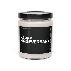 Funny Hingeversary Soy Candle, Online Dating Gift image 5