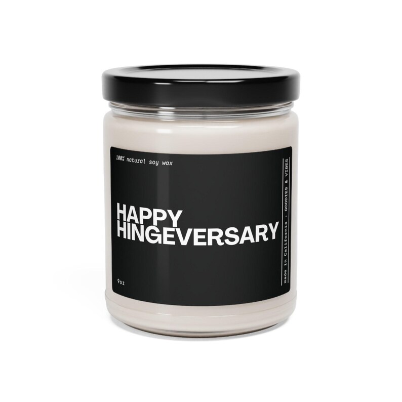 Funny Hingeversary Soy Candle, Online Dating Gift image 5