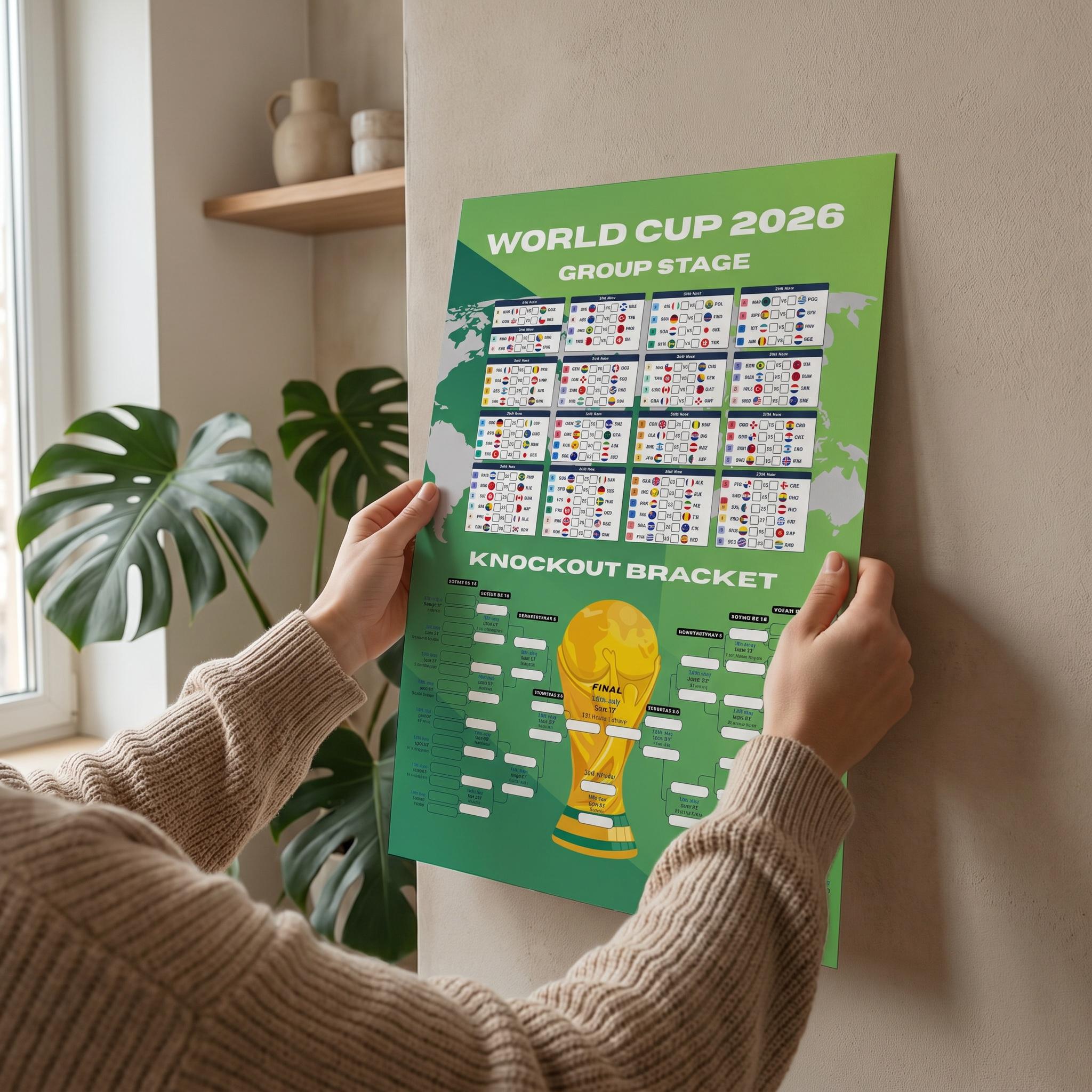 Soccer World Cup 2026 Wall Chart Poster, Digital File Printable Soccer ...