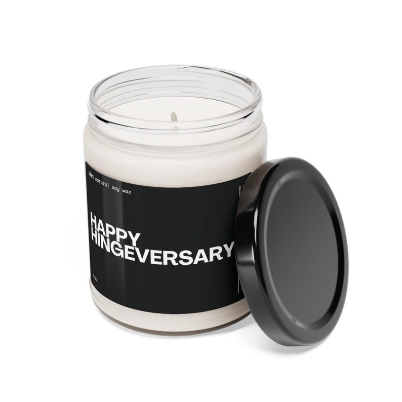 Funny Hingeversary Soy Candle, Online Dating Gift image 4