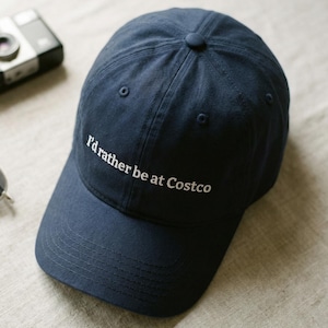 I'd Rather Be at Costco Dad Hat, Unhinged Sarcastic Quote Cap afbeelding 1