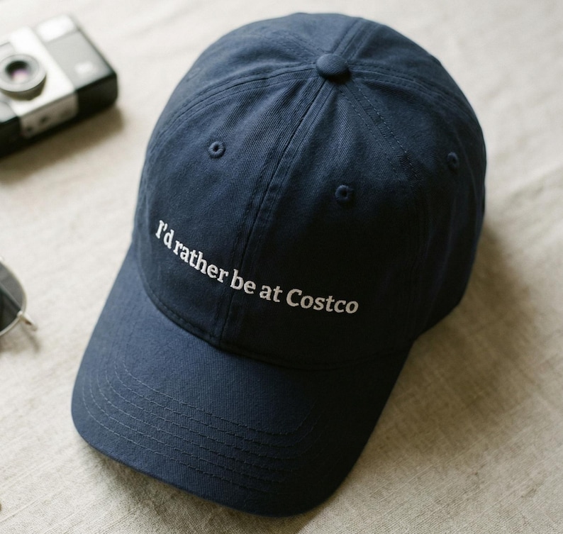 I'd Rather Be at Costco Dad Hat, Unhinged Sarcastic Quote Cap afbeelding 1