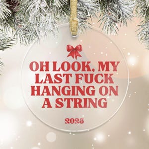 Funny 2025 Christmas Ornament, Sarcastic Gag Gift