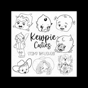 Hand Drawn Kewpie Cuties  digital Stamps For Procreate by Casey Faye | Procreate brushes | Procreate stamps | Cute procreate brushes