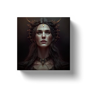 Hécate de hechizos y maleficios: hekate, arte de hecate, estatua de hecate, altar de hecate, arte de pared de la mitología griega, diosa triple, diosa de la luna triple