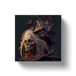 Baba Yaga - baba yaga hut, baba yaga art print, baba yaga statue, baba yaga altar, slavic altar, pagan art print, pagan altar, pagan decor,