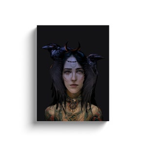 Morrigan, Morrigan Art, Morrigan Wall Art, Morrigan Print, Morrigan Goddess, Morgan Le Fay, morrigan altar, irish mythology, pagan decor