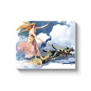 Freyja by Emil Doepler, Freya, Asatru, Freyja Statue, Freya Statue, Freya Art, Freyja Art Print, Vanir, Freya Print, Heathenry, Freya Altar