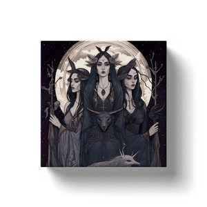 Hecate the Triple Goddesses:  hekate, hecate art, hecate statue, hecate altar, greek mythology wall art, triple goddess, triple moon goddess