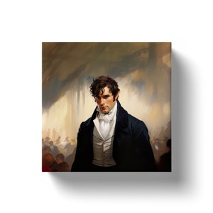 De heer Darcy's entree op de Meryton Assembly - Pride and Prejudice, Jane Austen - Canvas Wall Art - trots vooroordeel geschenken poster art print