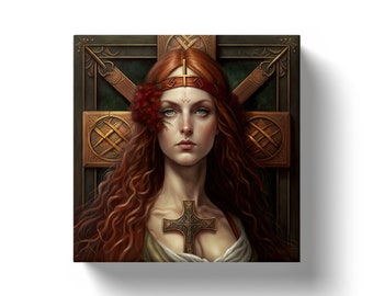 Brigid of the Flaming Hair:  imbolc, goddess brigid, brigid art print, brigid cross, brigit, brig, brigid statue, saint brigid, st brigid