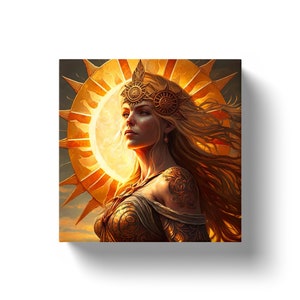 Sun Goddess Sól - Norse Sun Goddess, sól, sol statue, sol altar, sol, sunna, sol art, sol art print, sunna art, sunna art print, norse pagan