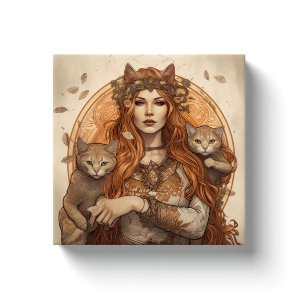 Freyja Canvas Wall Art - Freya Art Print, Freyja Art Print, Asatru, Freyja Statue, Freya Statue, Freya Necklace, Freyja Necklace, Norse Art