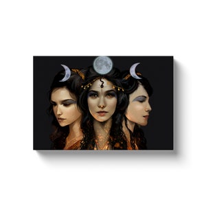 Hecate Canvas Wall Art, Hekate, Hecate Art, Hecate Goddess, estatua de hecate, altar de hecate, diosa triple, diosa de la luna triple, diosa griega