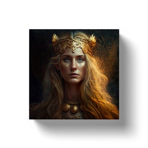 Norse Goddess Sif of Loki&#39;s Golden Crown: sif, sif statue, sif altar, sif art, sif art print, sif goddess, norse mythology norse pagan altar