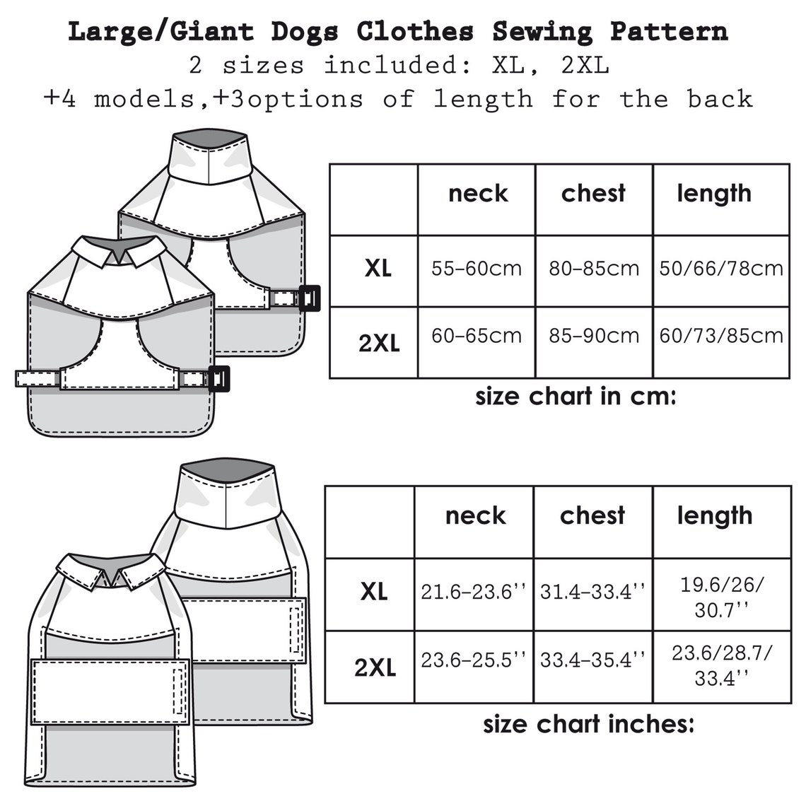 Giant Dogs Bundle Clothes Digital Sewing Pattern Pdf Large Etsy