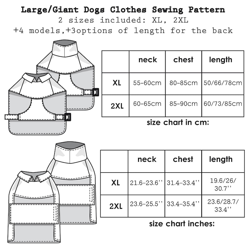 Giant Dogs Bundle Clothes Digital Sewing Pattern Pdf Large Etsy