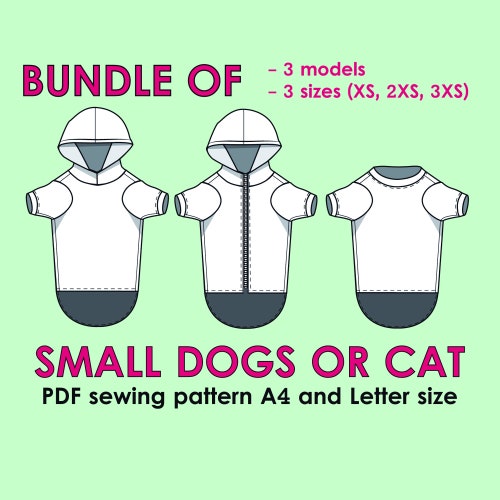 Mini Dogs Clothes Sewing Pattern Pdf Cat Tshirt Sewing Etsy