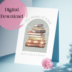 House of Wind Book Club & Library ACOTAR Digital Print, Sarah J Maas Inspired Downloadable Art, A Court of Thorns and Roses Wall Art