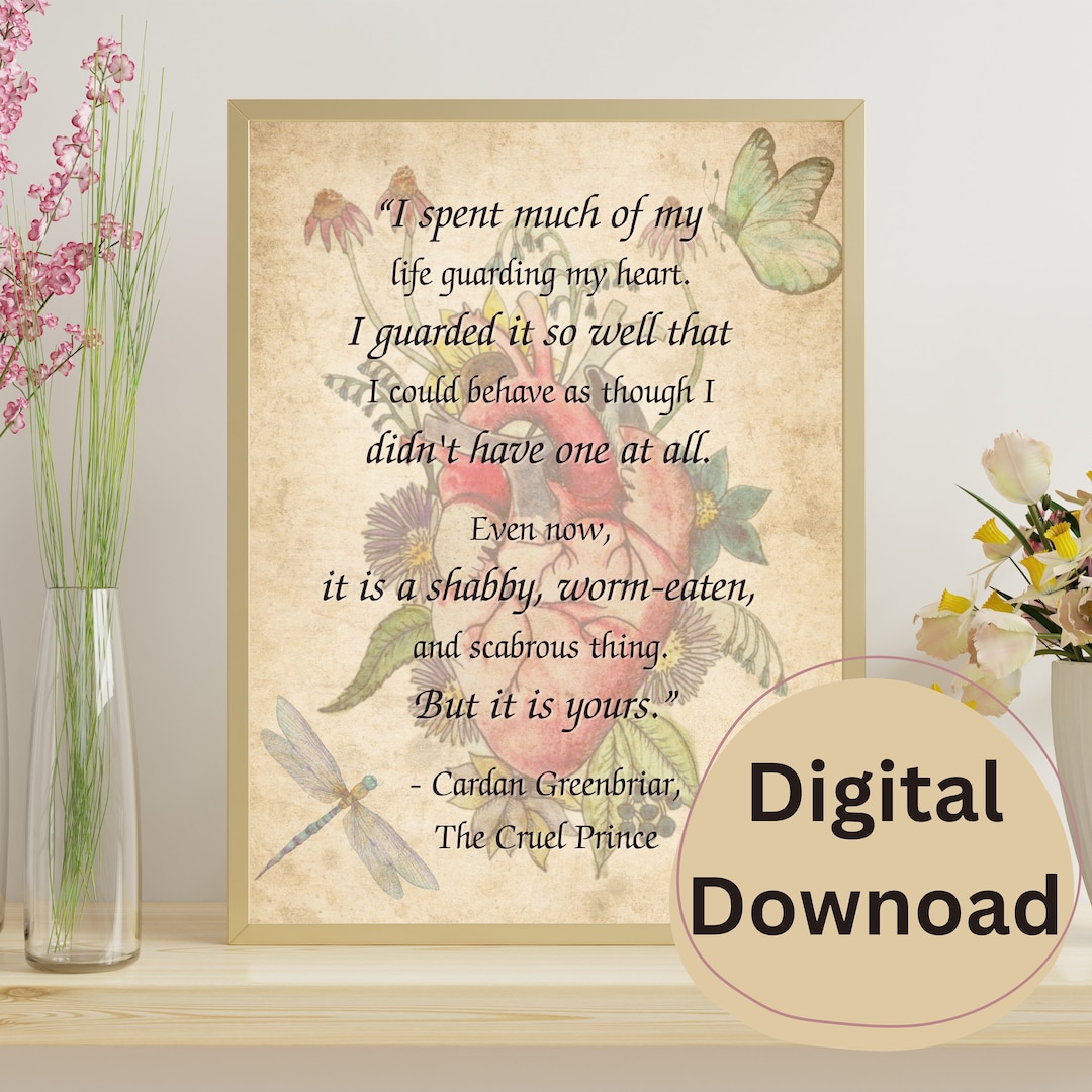 Cardan Greenbriar Quote, Holly Black Inspired Print, Queen of Nothing Quote,  Cruel Prince Downloadable Wall Art - Etsy