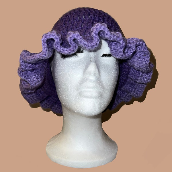 Multi-color ruffle hat