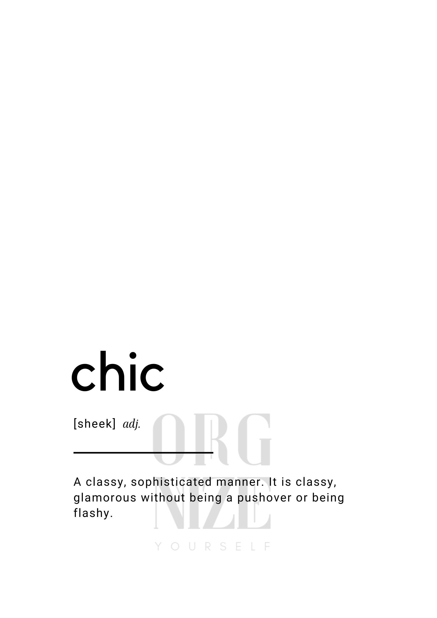 Minimalist Chic Definition Poster Etsy
