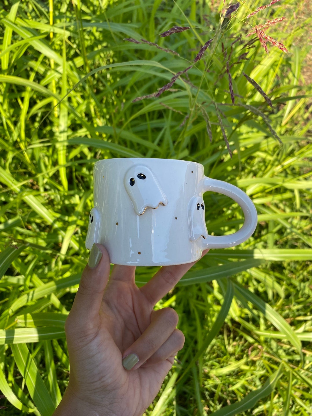 Halloween Ghost Ceramic Mug Halloween Mug Ghost Mug Etsy