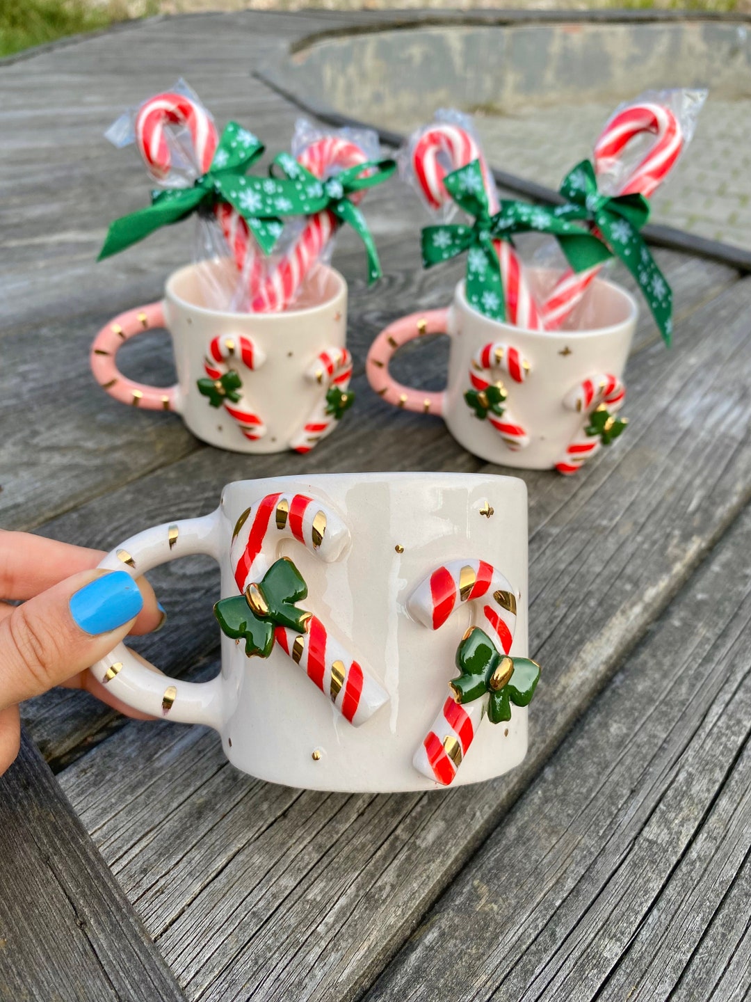Christmas Candy Cane Mug Candy Cane Gifts Handmade Etsy