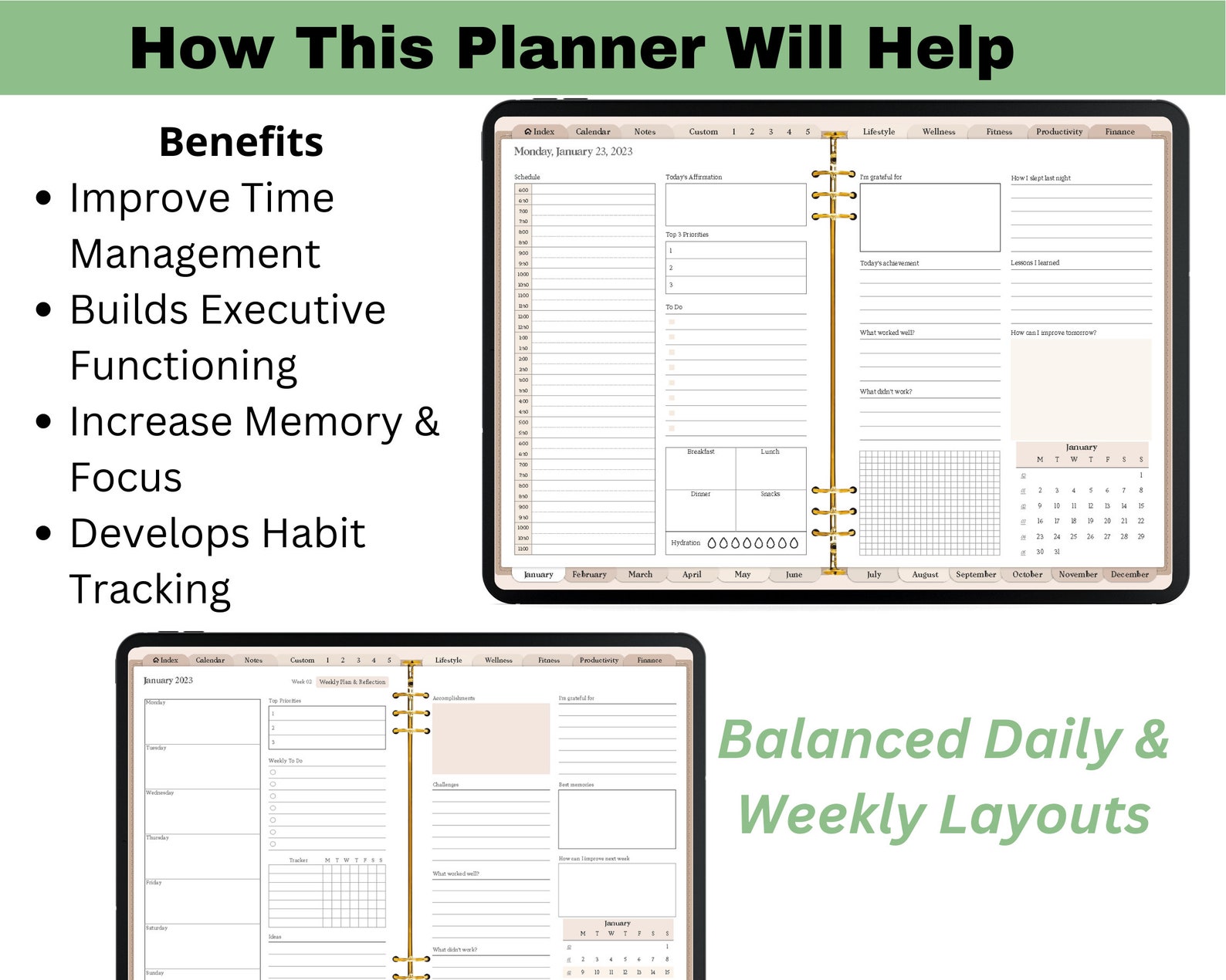 ADHD Planner ADHD Digital Planner Goodnotes Planner Adhd Etsy