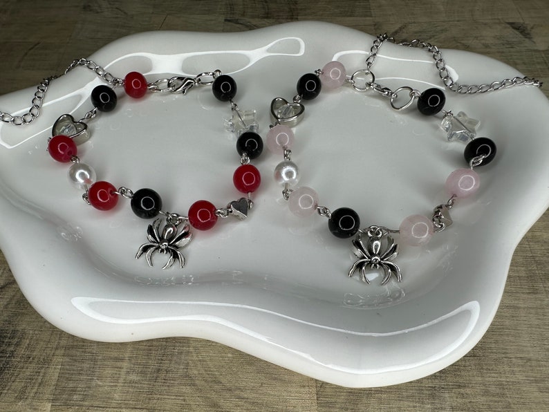 Pink Spider Chain Spider Chain Charm Bracelets! - Etsy