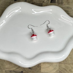 Mini mushroom dangle earrings