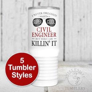 Civil Engineer Gift for Civil Engineering Student, Super Cool Civil Engineer Tumbler Appreciation Christmas Birthday Work Anniversary Gift