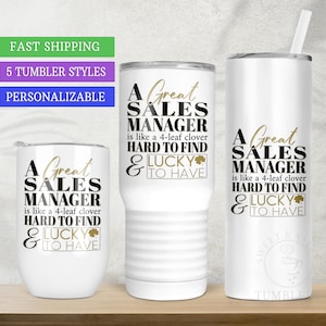 Sales Manager Appreciation Gift for Sales Management Staff, A Great Sales Manager, Personalized Tumbler Gifts for Corporate Sales Employees
