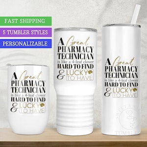 Pharmacy Tech Appreciation Gift for Pharm Tech, A Great Pharmacy Technician Personalized Tumbler Gifts for Employees Staff Christmas