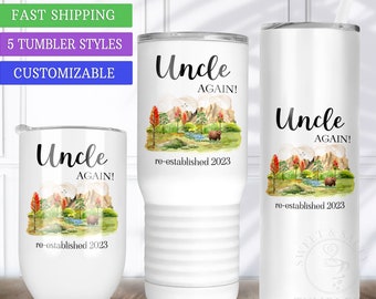 Uncle Again Tumbler, Uncle Pregnancy Announcement Gift, 2nd Pregnancy Baby Reveal, Third Pregnancy Announce Surprise, Aunt and Uncle Gifts