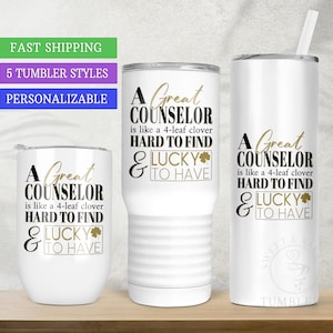 Personalized Counselor Appreciation Gift for Mental Health Counseler, A Great Counselor Tumbler School Christmas Thank You Gift Travel Mug